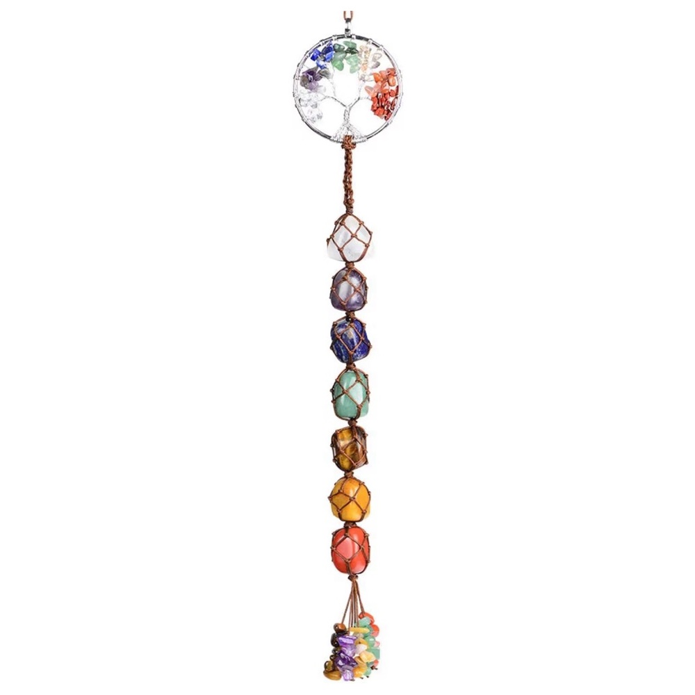 Colorful Gemstone Tree of Life Wall Hanging